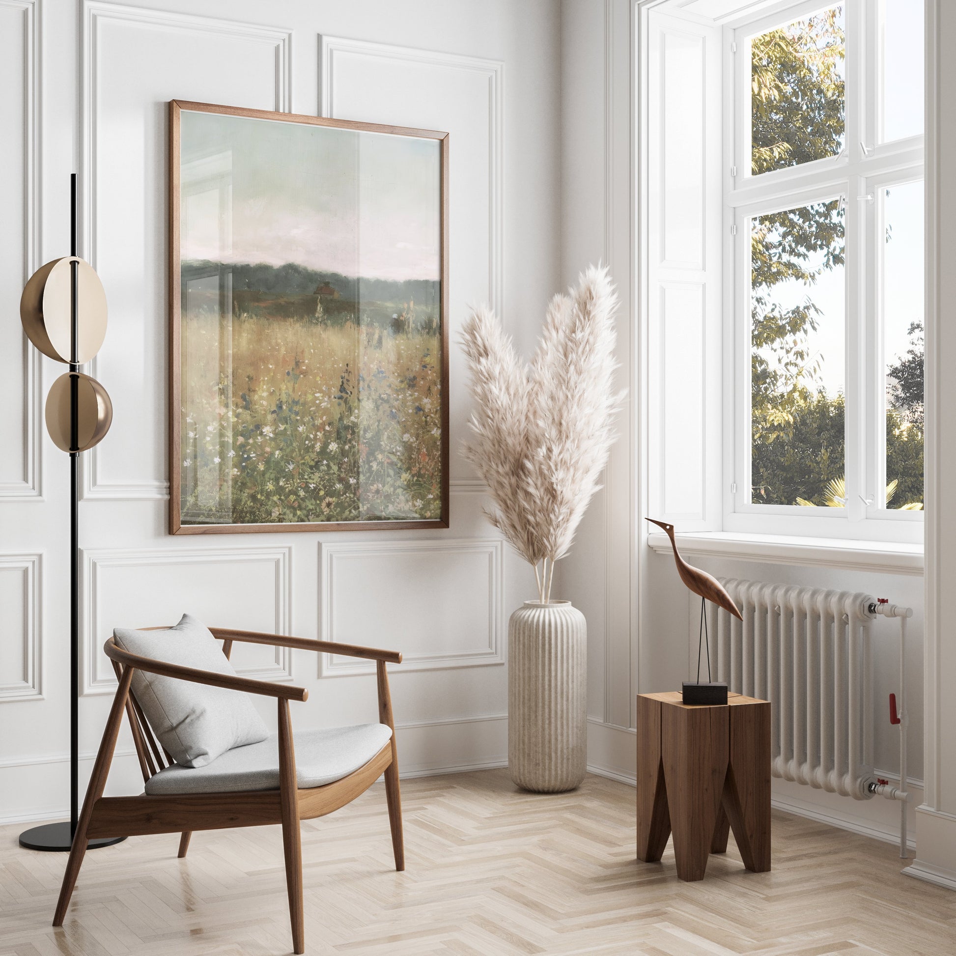 Premium Poster of Serene Meadows and Wildflowers Scenic Landscape Posters