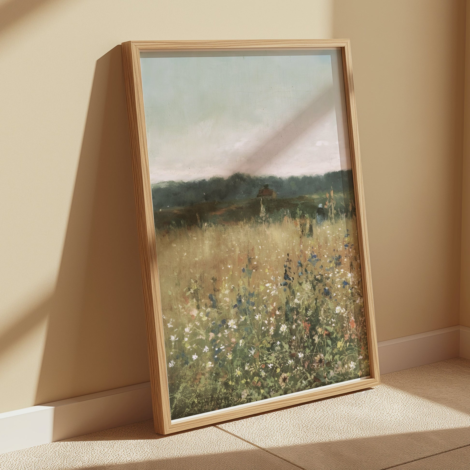 Premium Poster of Serene Meadows and Wildflowers Scenic Landscape Posters