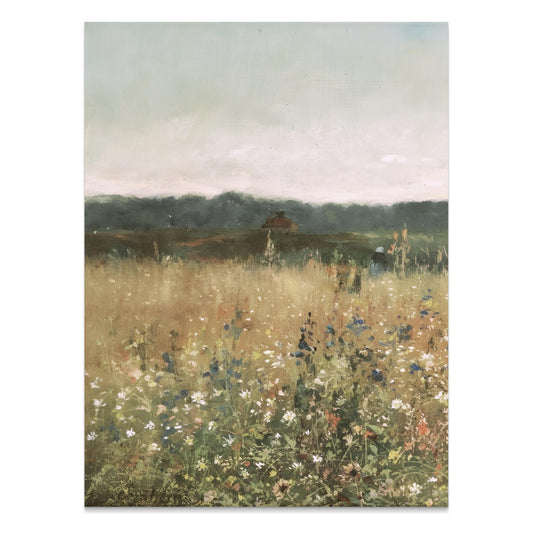 Premium Poster of Serene Meadows and Wildflowers Scenic Landscape Posters