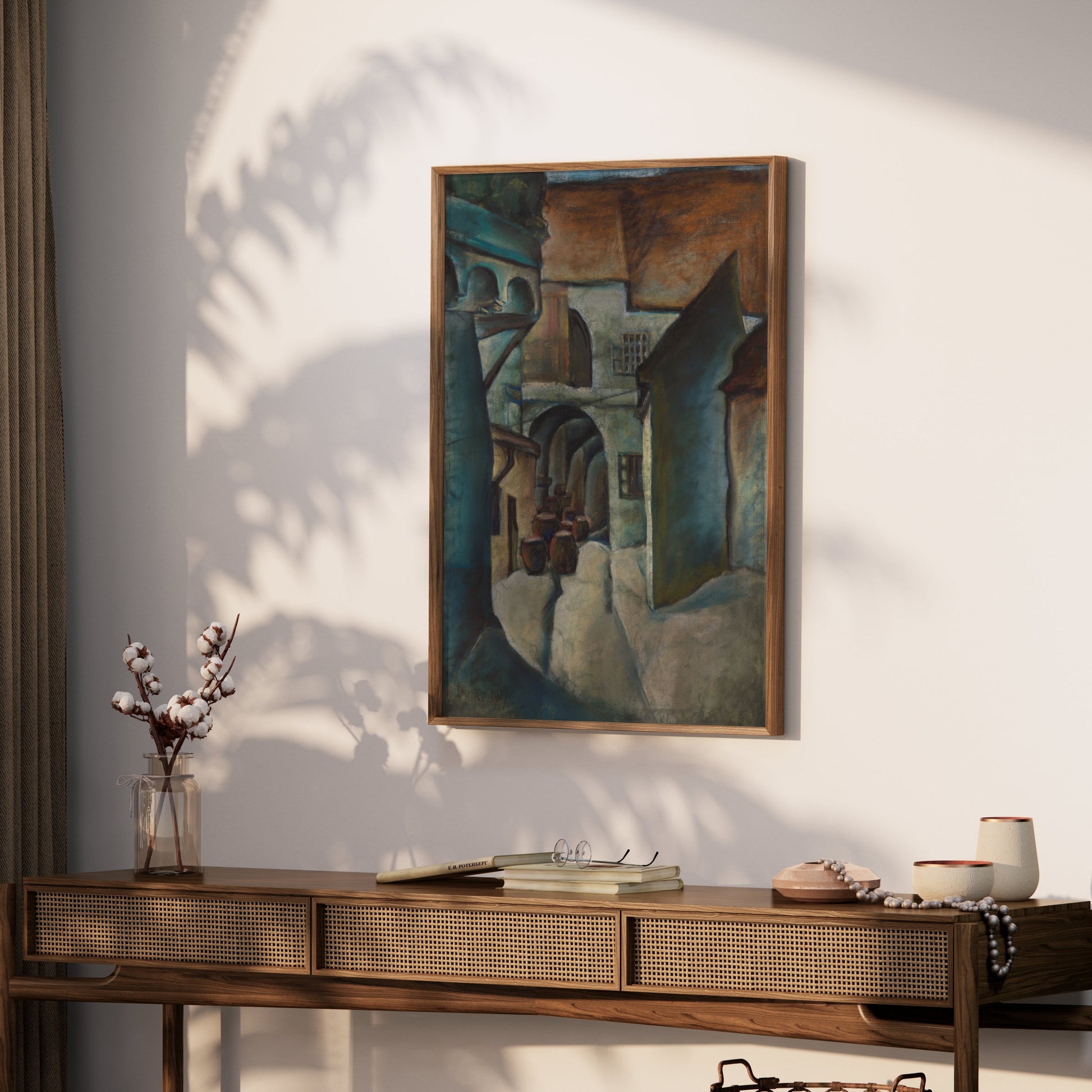 Premium Poster of Serene Mediterranean Village Scene Art Posters