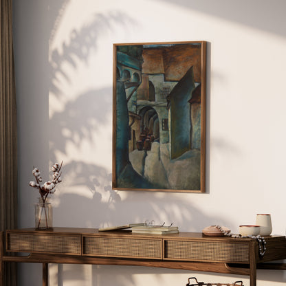 Premium Poster of Serene Mediterranean Village Scene Art Posters