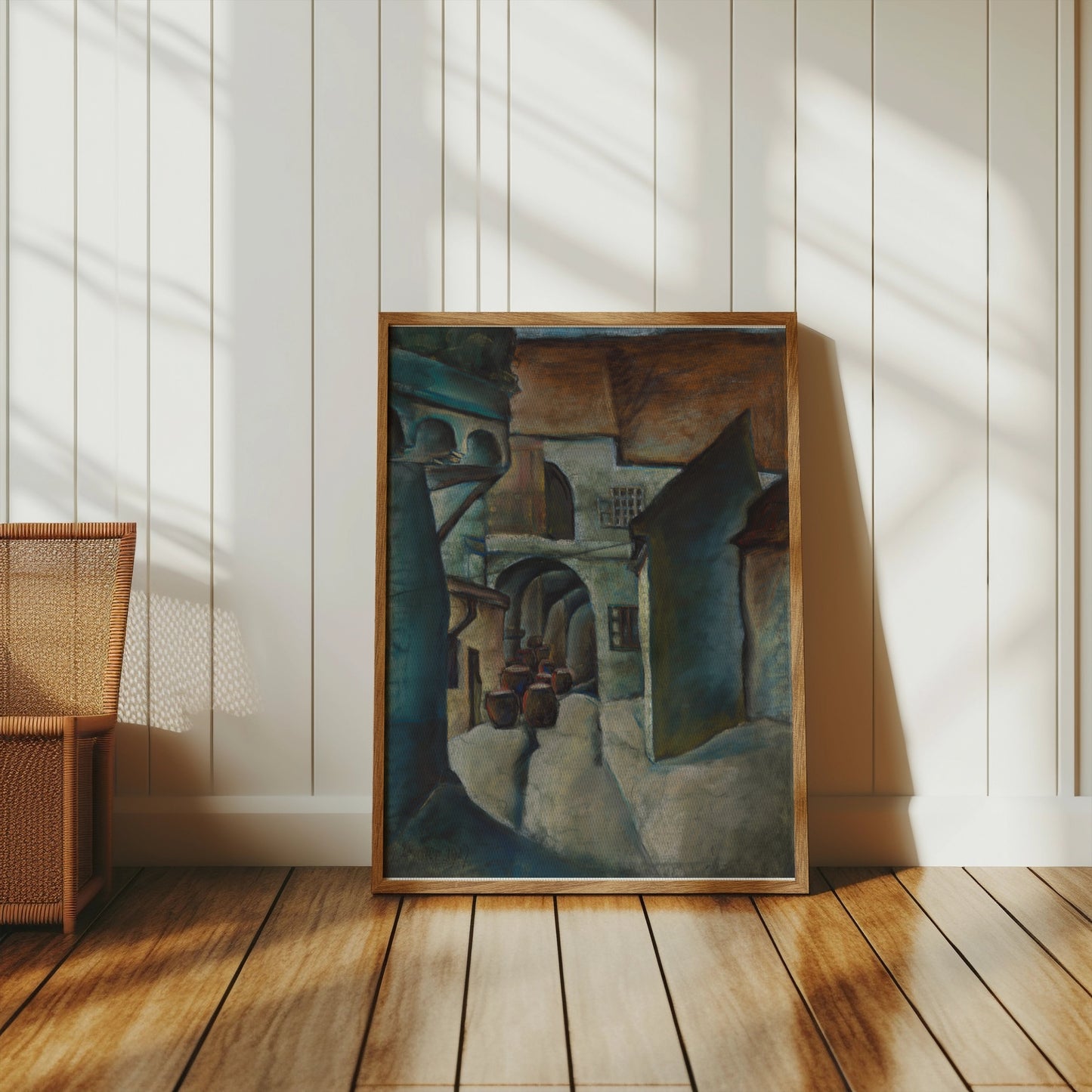 Premium Poster of Serene Mediterranean Village Scene Art Posters
