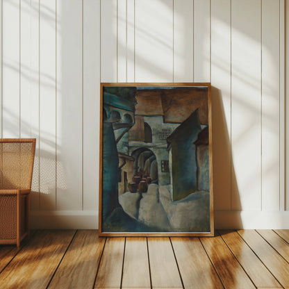 Premium Poster of Serene Mediterranean Village Scene Art Posters
