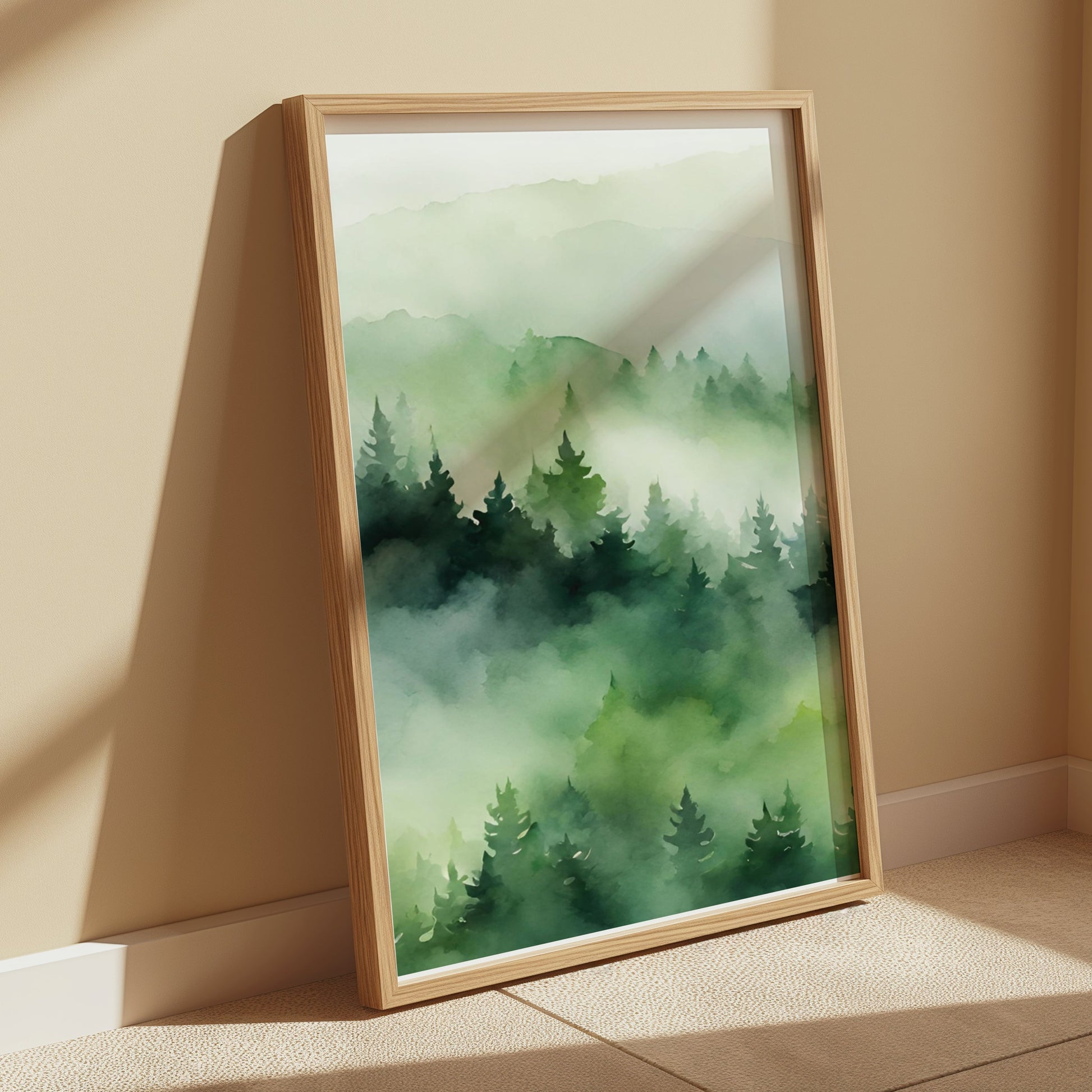 Premium Poster of Serene Misty Forest Greenery Landscape Posters
