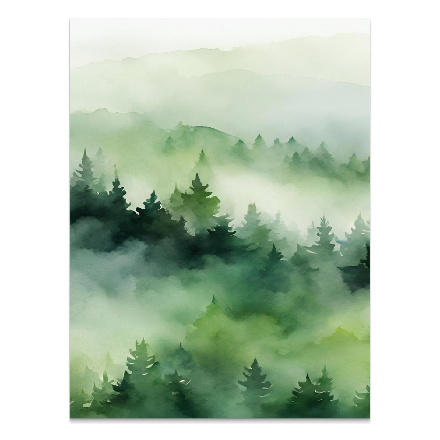Premium Poster of Serene Misty Forest Greenery Landscape Posters