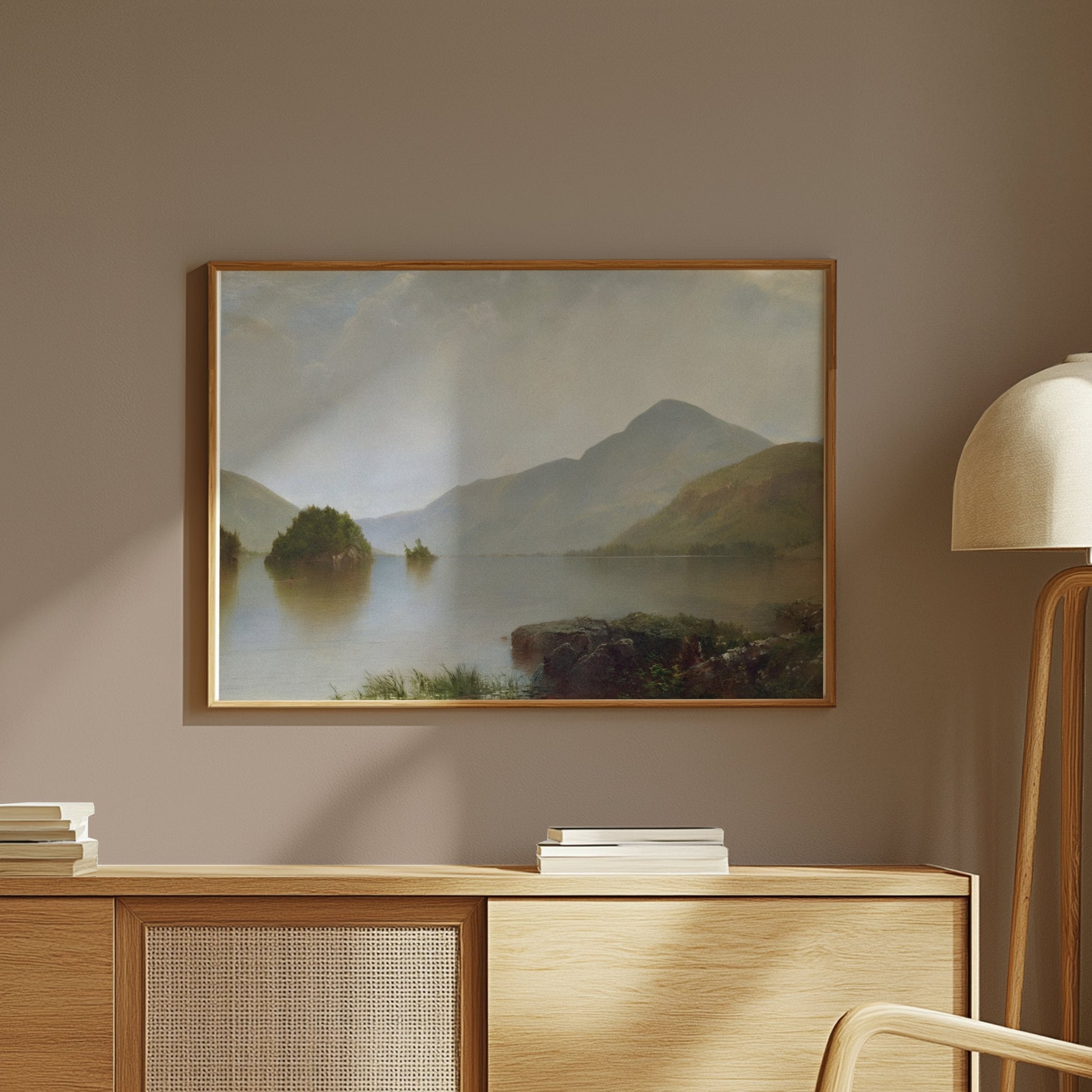 Premium Poster of Serene Mountain Landscape Lake View Beautiful Posters