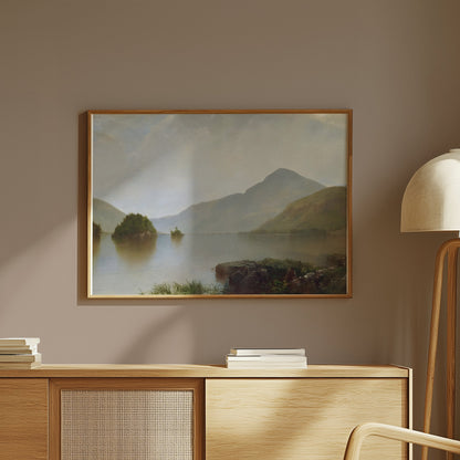 Premium Poster of Serene Mountain Landscape Lake View Beautiful Posters