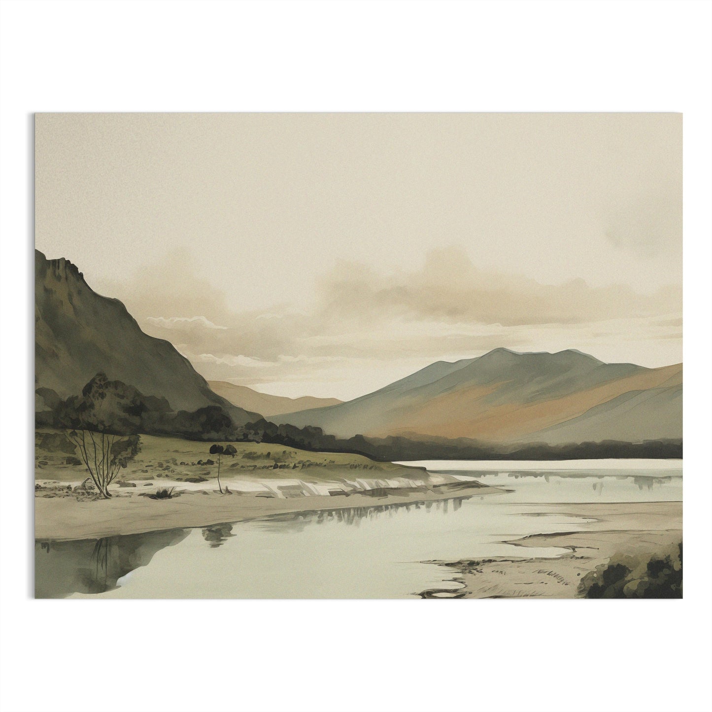Premium Poster of Serene Mountain Landscape Scenic Art Posters