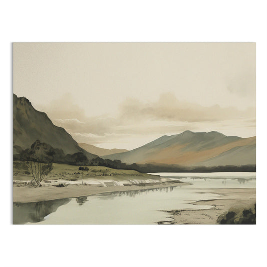 Premium Poster of Serene Mountain Landscape Scenic Art Posters