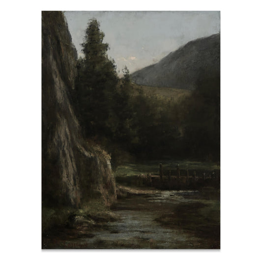 Premium Poster of Serene Mountain Landscape with River by John Carlson Posters