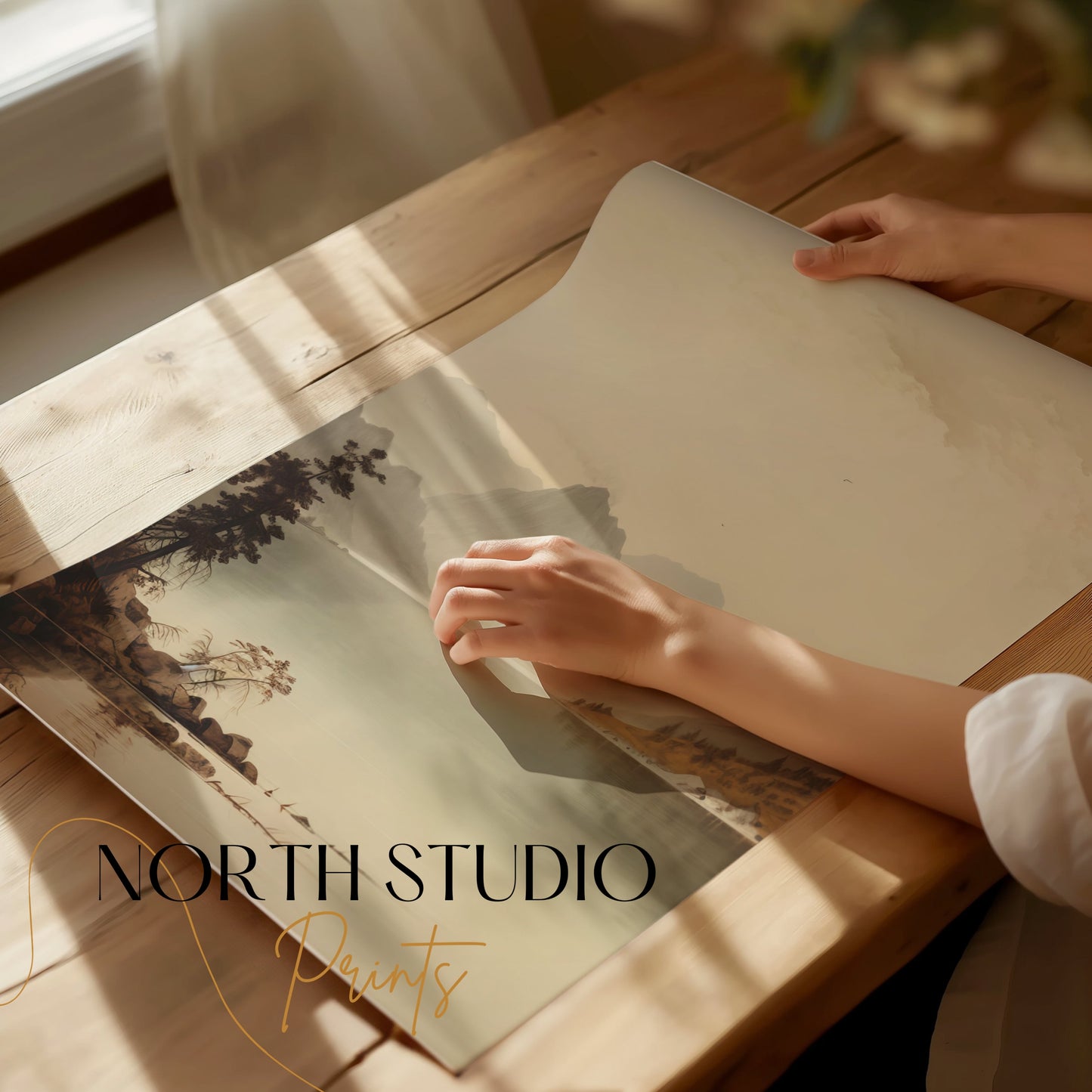 Premium Poster of Serene Mountain Landscape with Tranquil Lake Posters