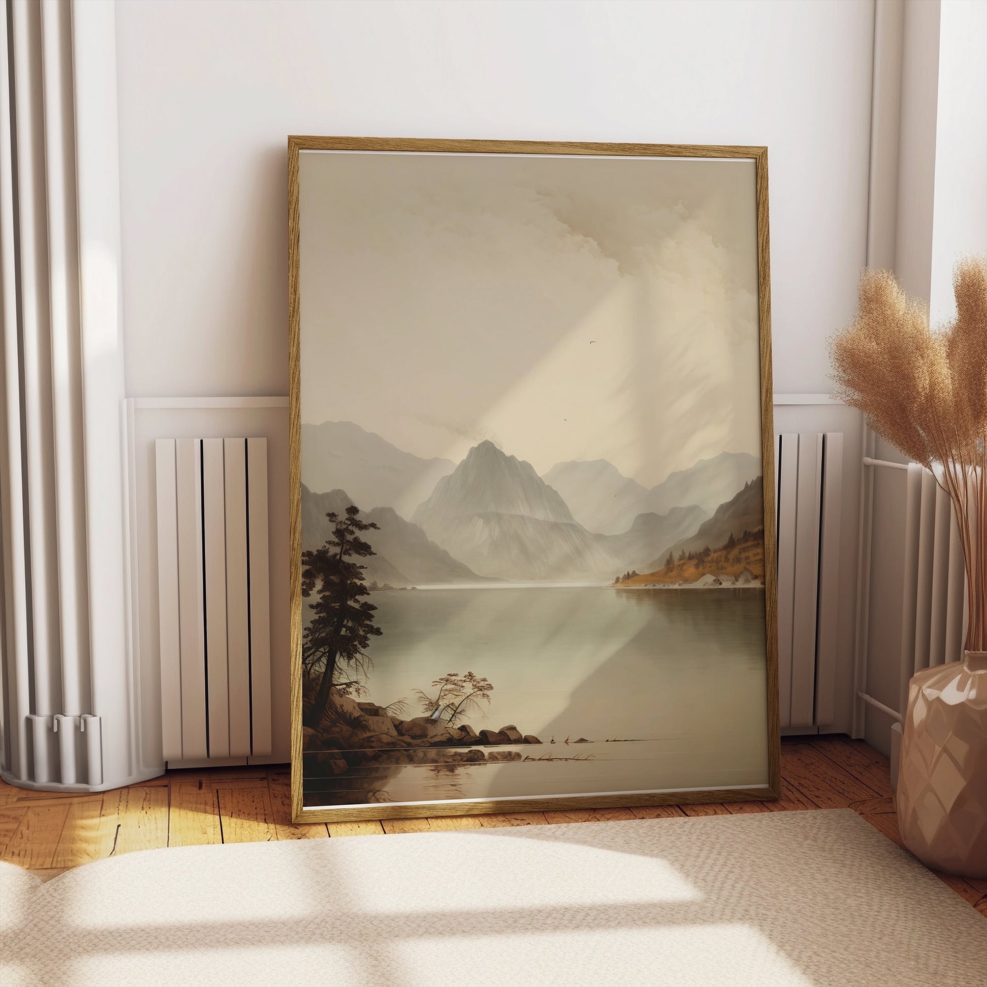 Premium Poster of Serene Mountain Landscape with Tranquil Lake Posters
