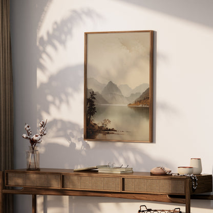 Premium Poster of Serene Mountain Landscape with Tranquil Lake Posters