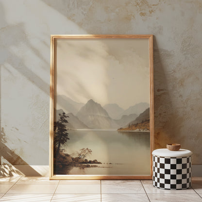 Premium Poster of Serene Mountain Landscape with Tranquil Lake Posters