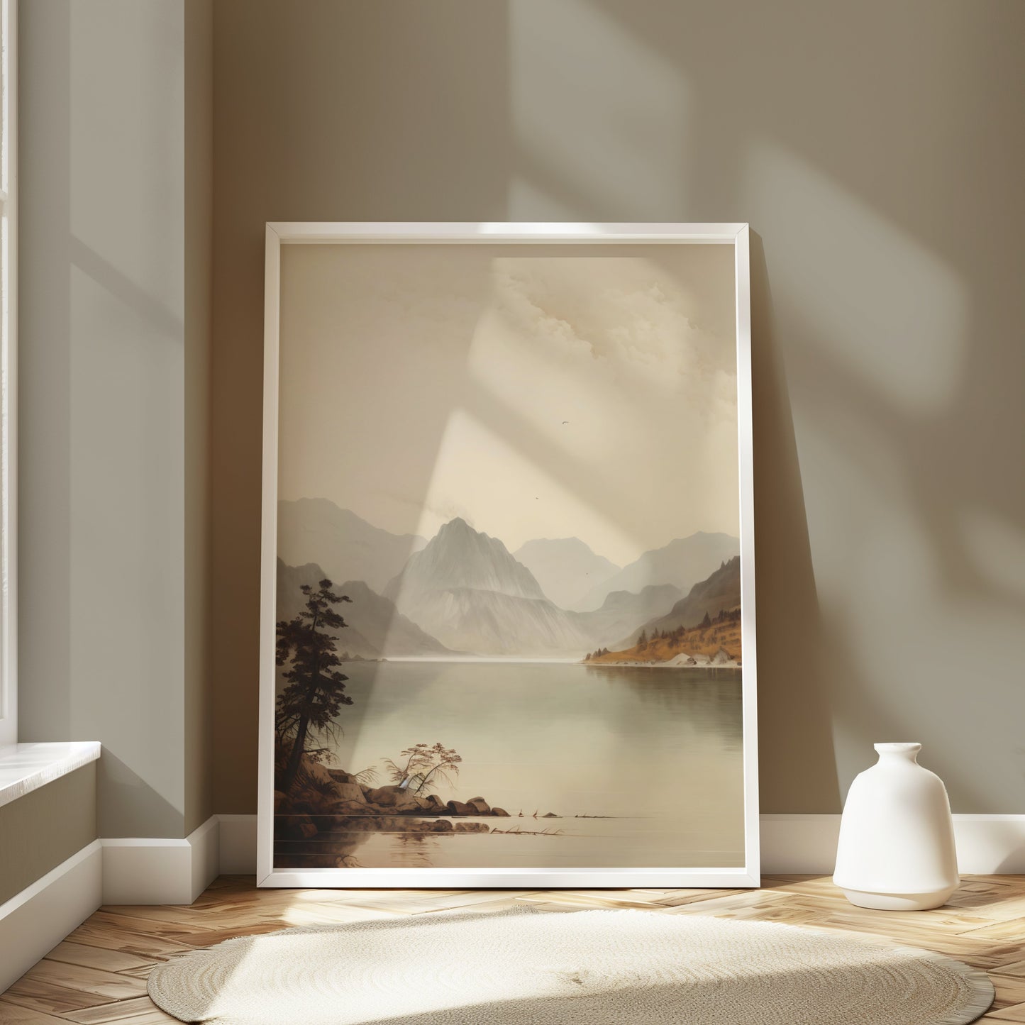 Premium Poster of Serene Mountain Landscape with Tranquil Lake Posters