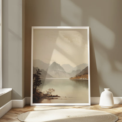 Premium Poster of Serene Mountain Landscape with Tranquil Lake Posters