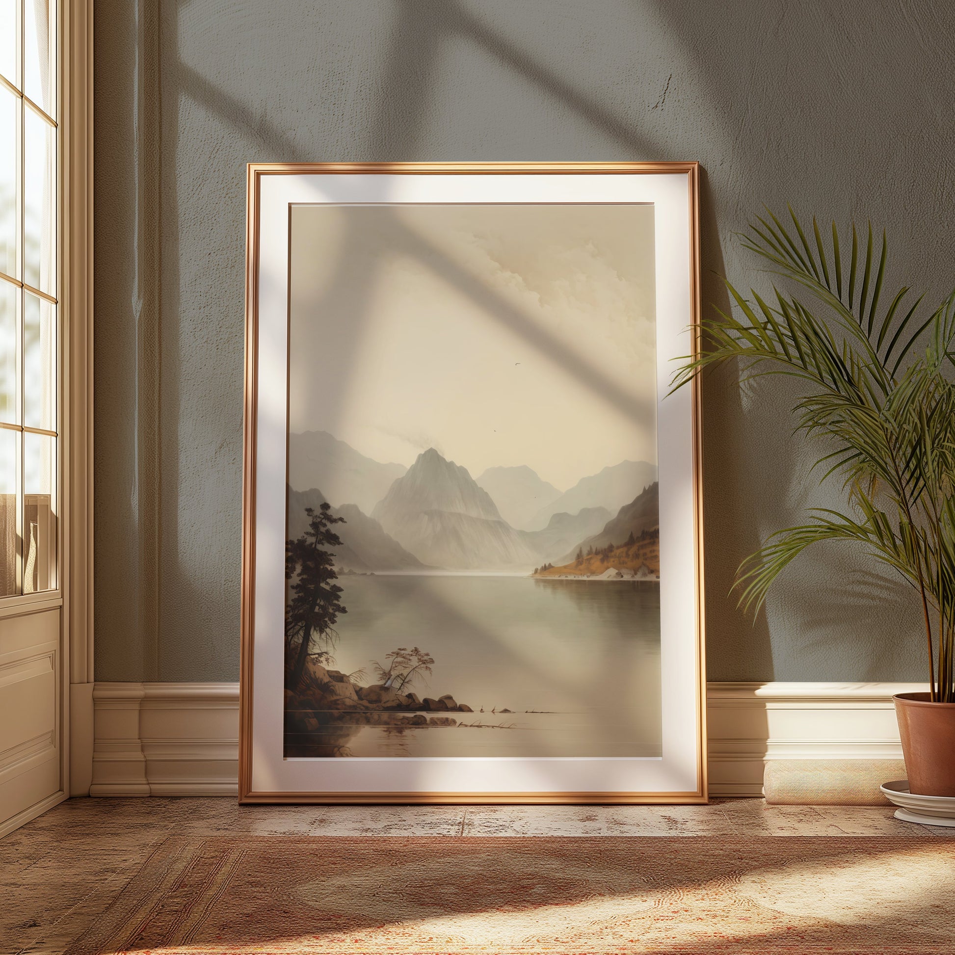 Premium Poster of Serene Mountain Landscape with Tranquil Lake Posters
