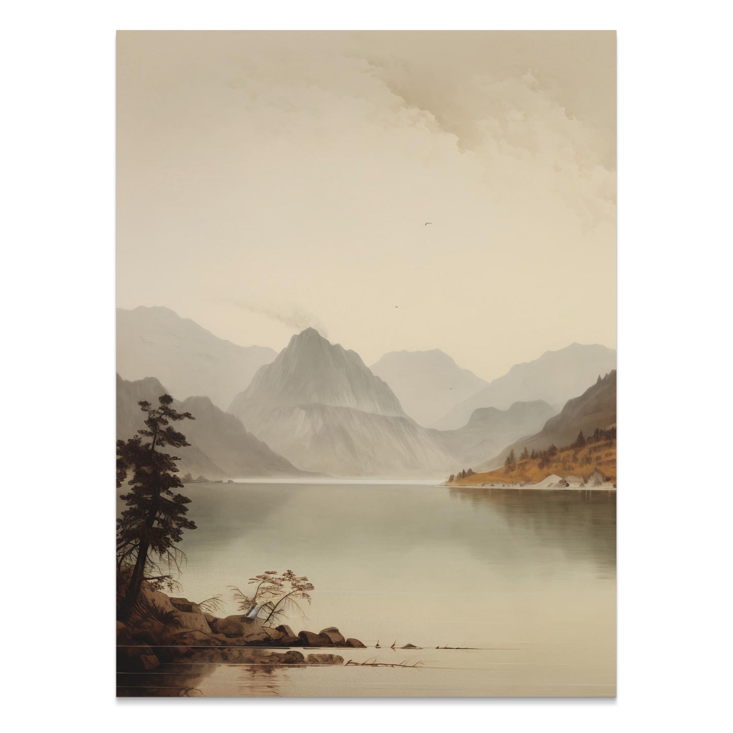Premium Poster of Serene Mountain Landscape with Tranquil Lake Posters