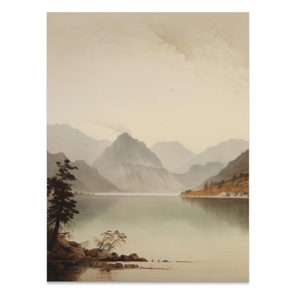 Premium Poster of Serene Mountain Landscape with Tranquil Lake Posters