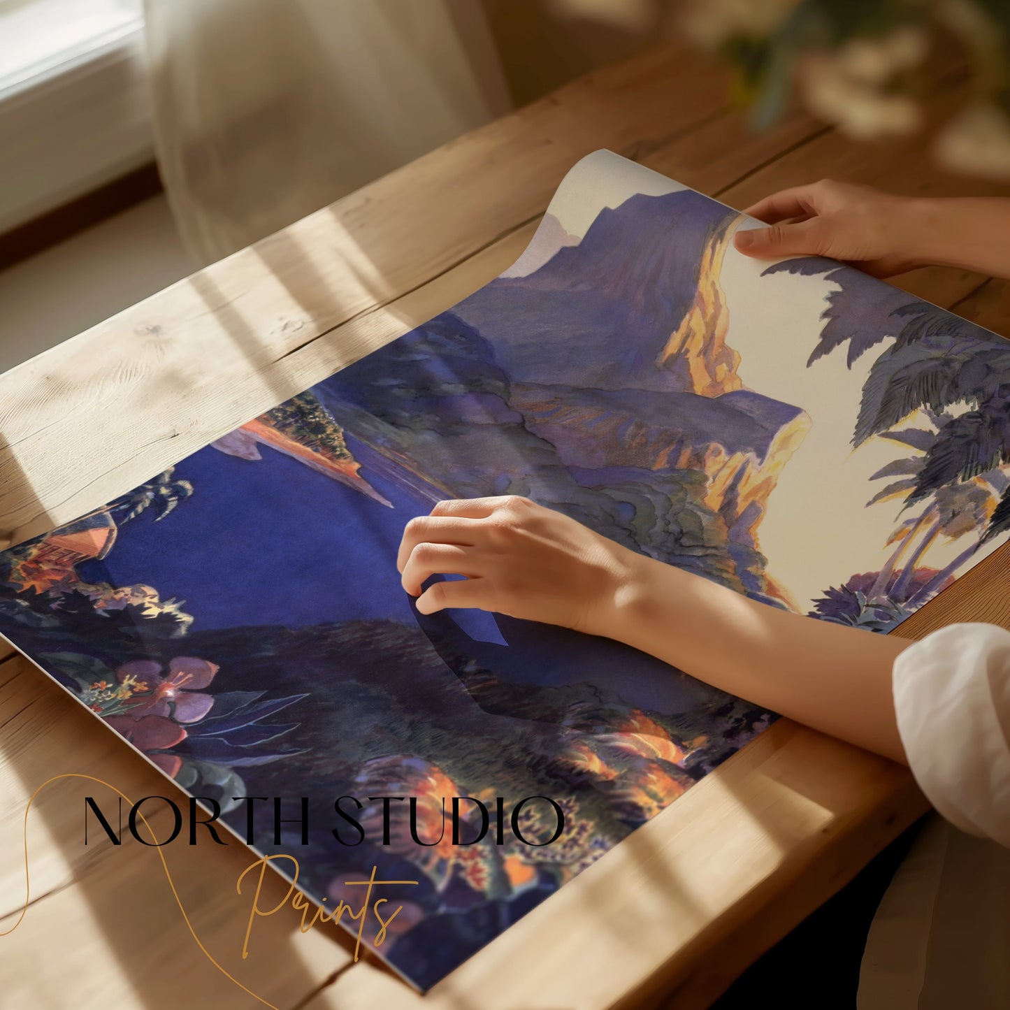 Premium Poster of Serene Mountain View with Lush Forest and Lake Posters