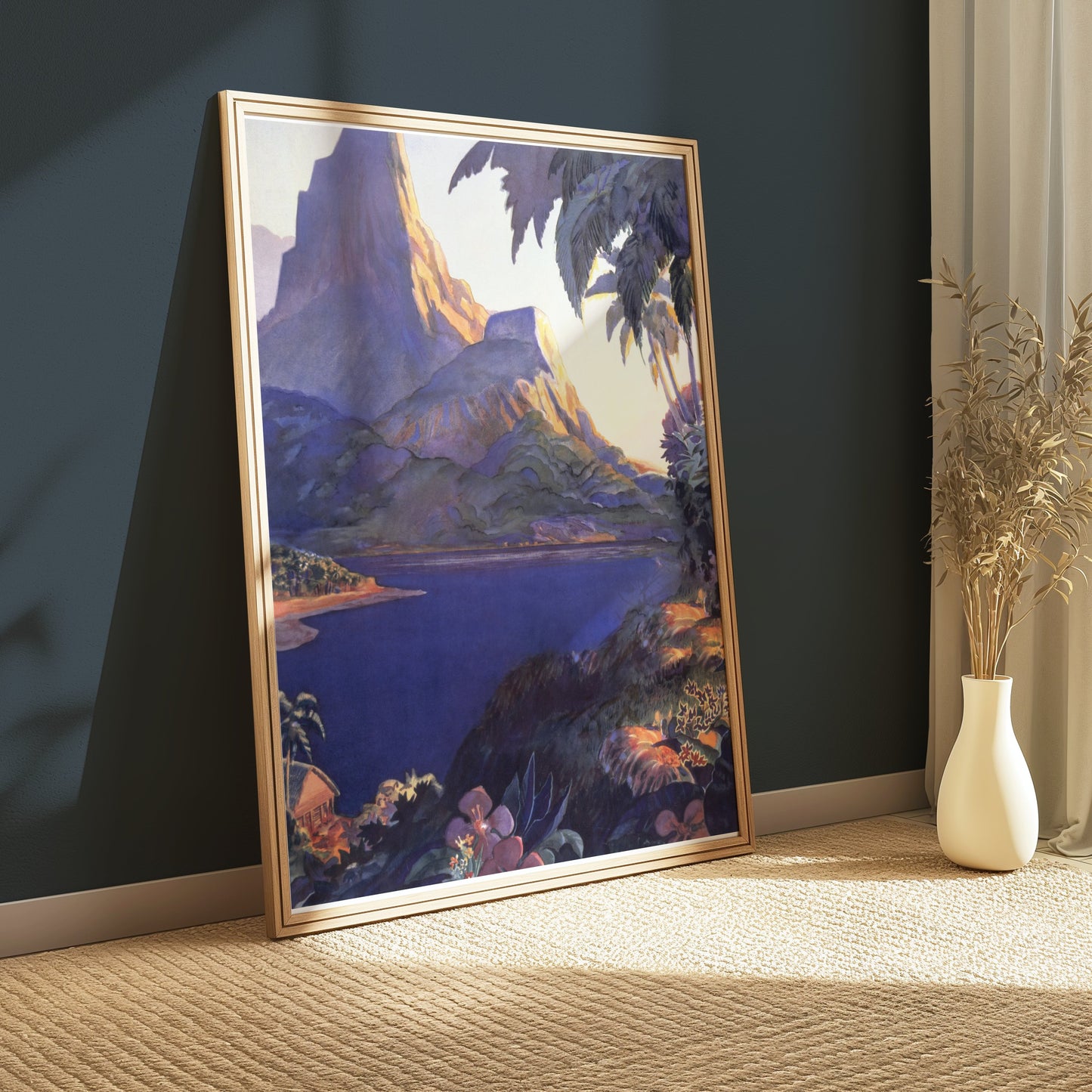 Premium Poster of Serene Mountain View with Lush Forest and Lake Posters