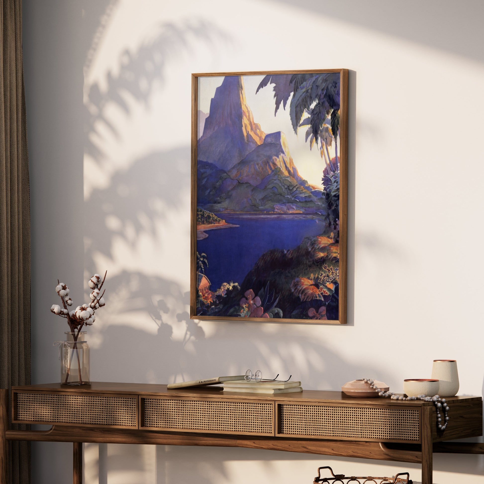 Premium Poster of Serene Mountain View with Lush Forest and Lake Posters