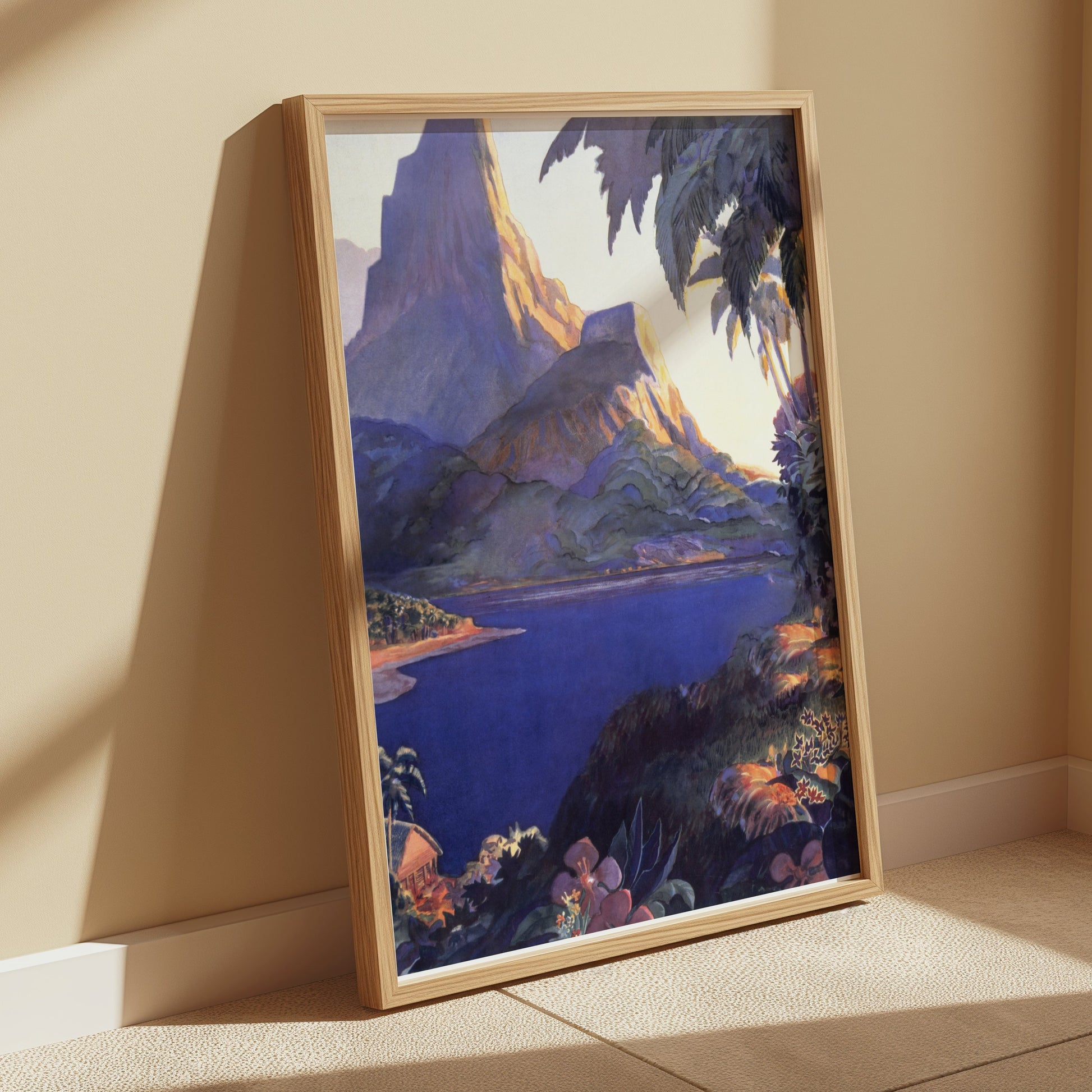 Premium Poster of Serene Mountain View with Lush Forest and Lake Posters