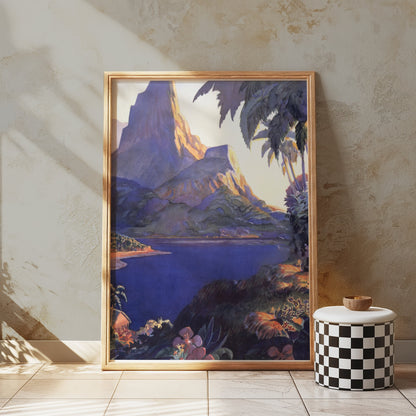 Premium Poster of Serene Mountain View with Lush Forest and Lake Posters