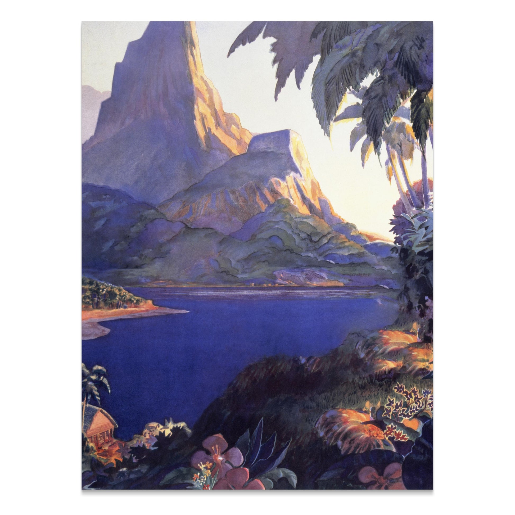 Premium Poster of Serene Mountain View with Lush Forest and Lake Posters