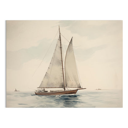 Premium Poster of Serene Nautical Sailboat on Calm Waters Art Print Posters