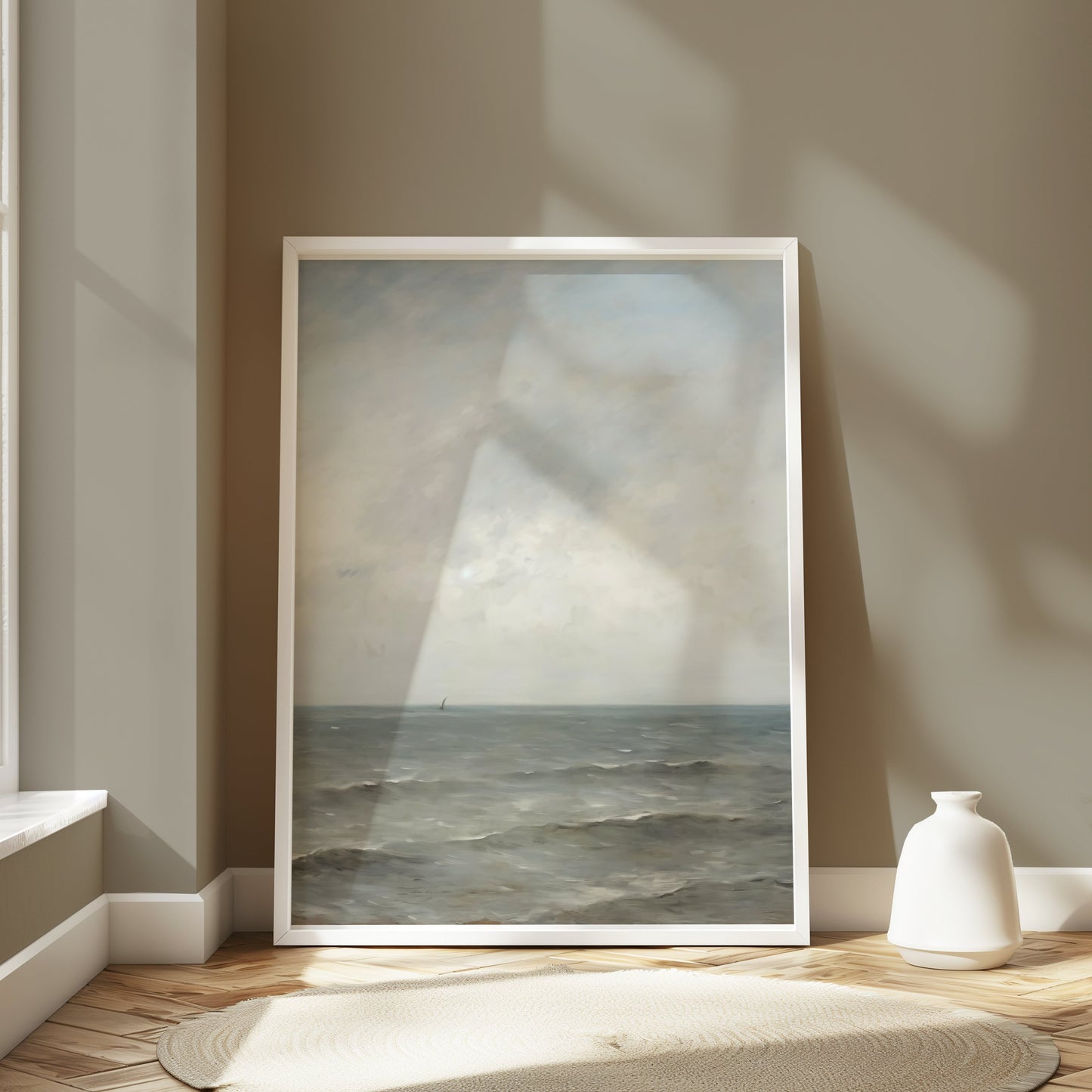 Premium Poster of Serene Ocean Horizon with Gentle Waves Art Posters