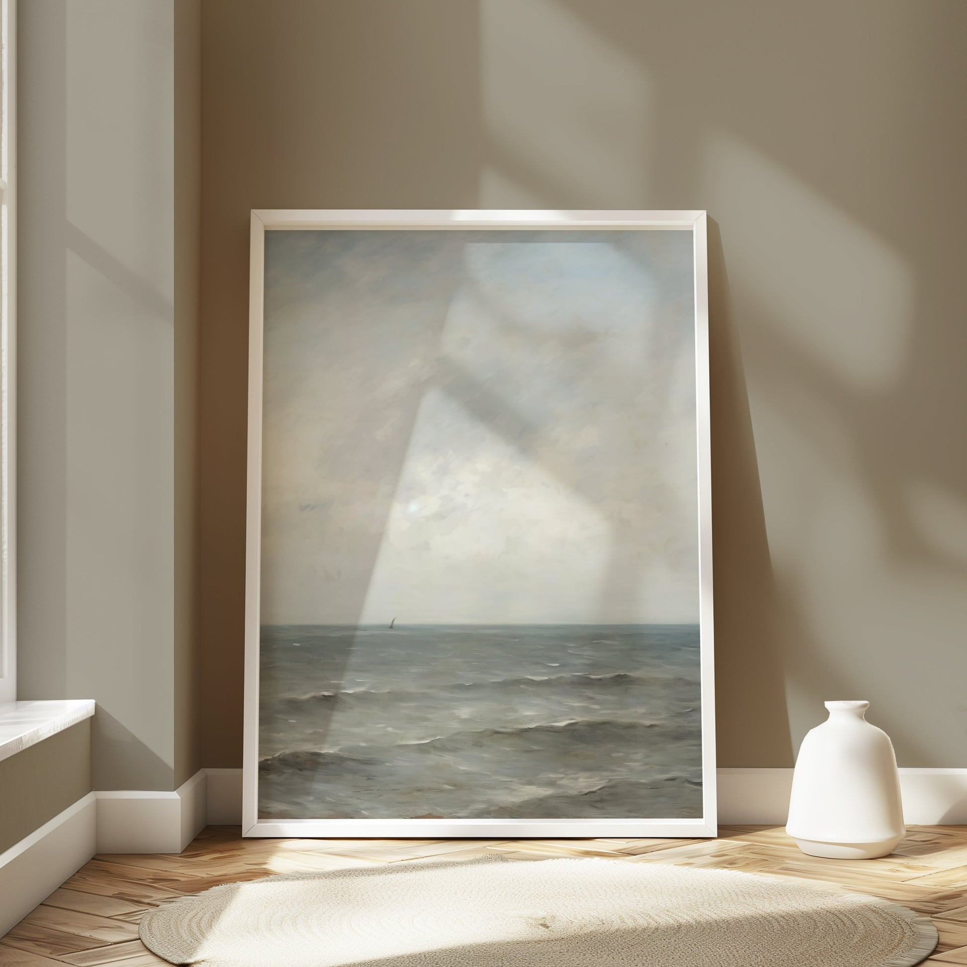 Premium Poster of Serene Ocean Horizon with Gentle Waves Art Posters