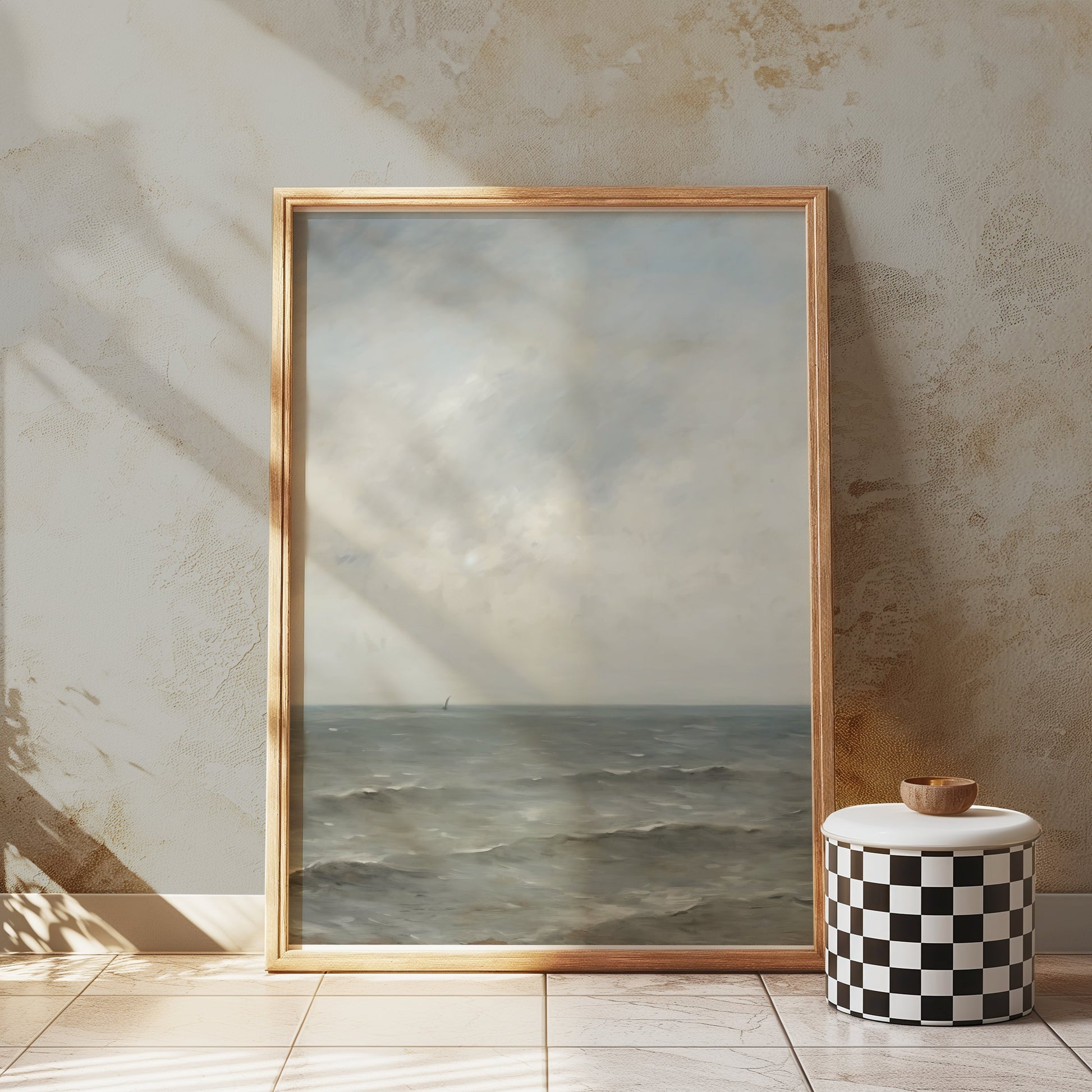 Premium Poster of Serene Ocean Horizon with Gentle Waves Art Posters