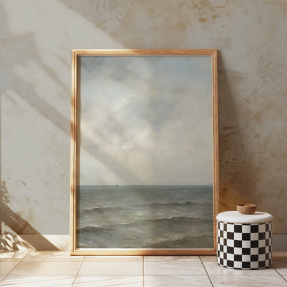 Premium Poster of Serene Ocean Horizon with Gentle Waves Art Posters
