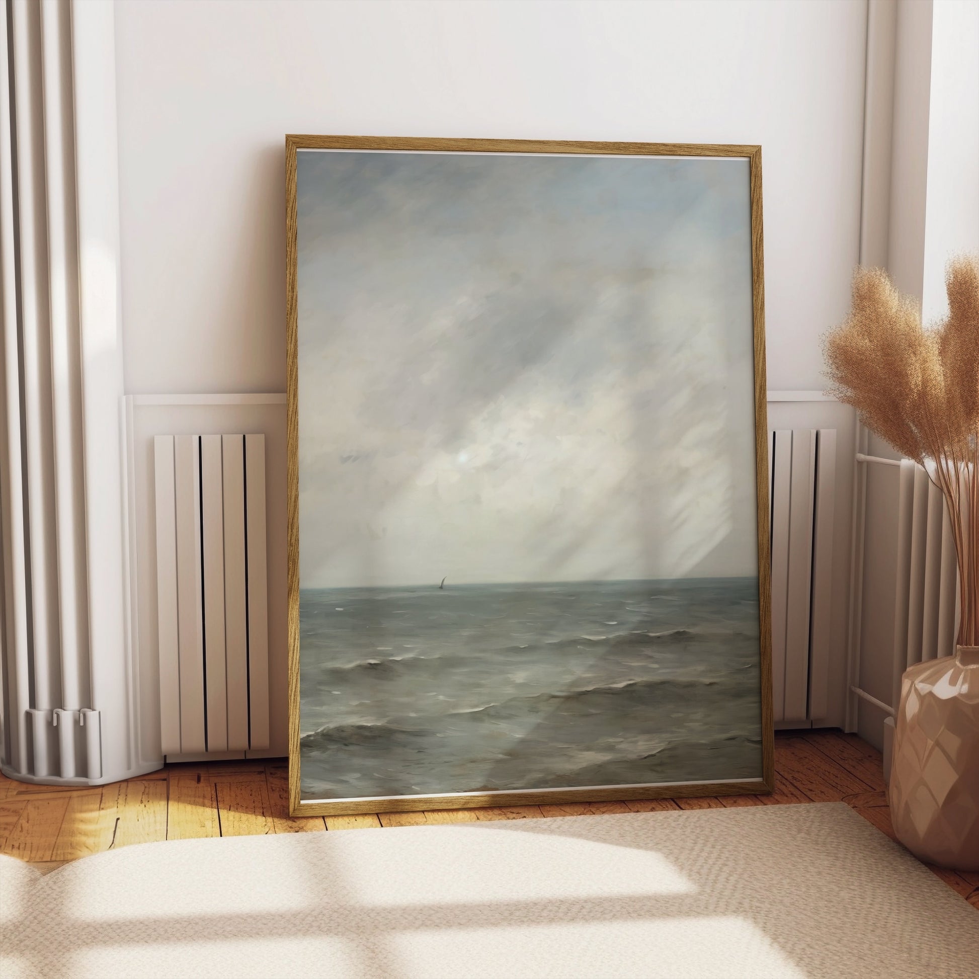 Premium Poster of Serene Ocean Horizon with Gentle Waves Art Posters