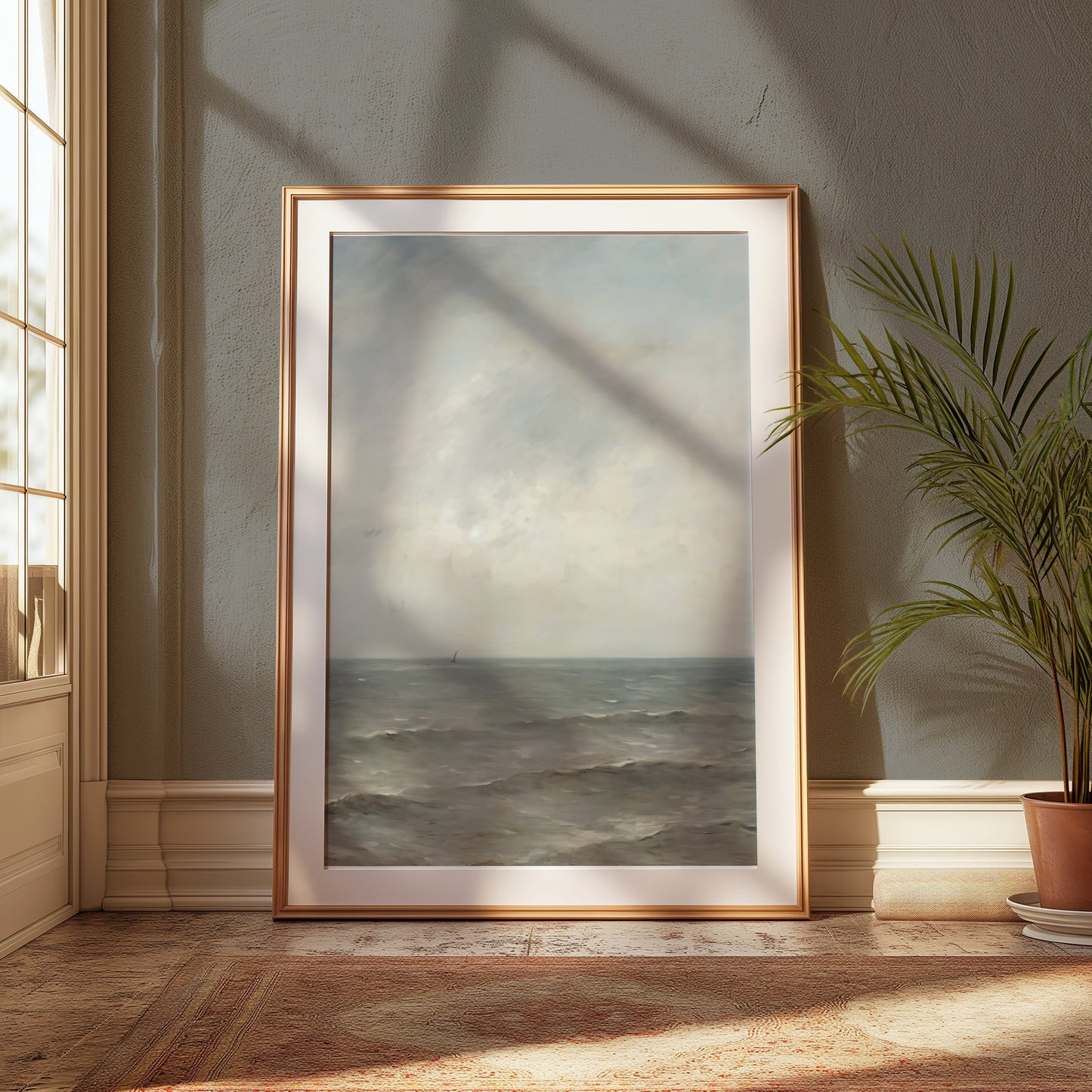 Premium Poster of Serene Ocean Horizon with Gentle Waves Art Posters