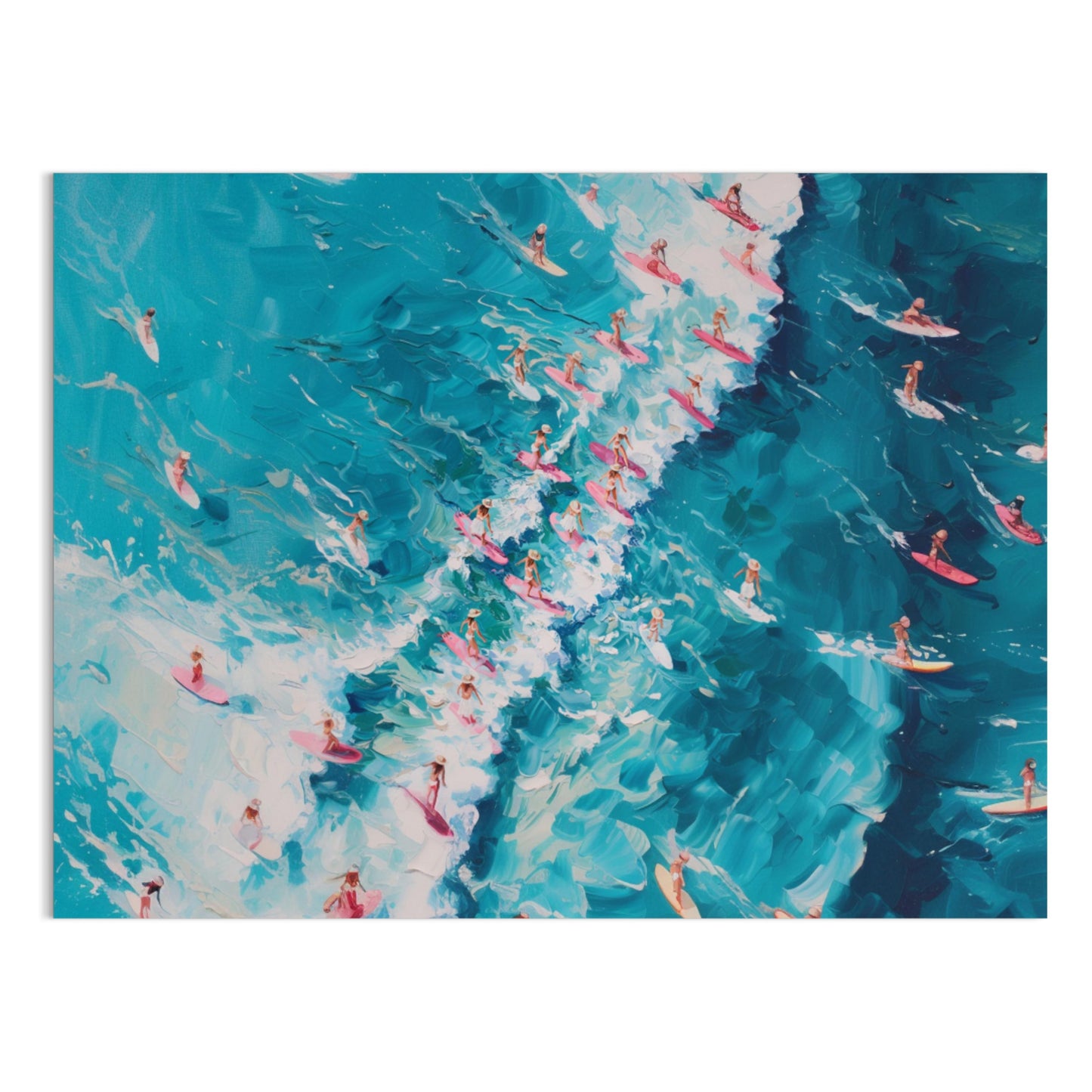 Premium Poster of Serene Ocean Surfing Scene Art Print for Wall Posters