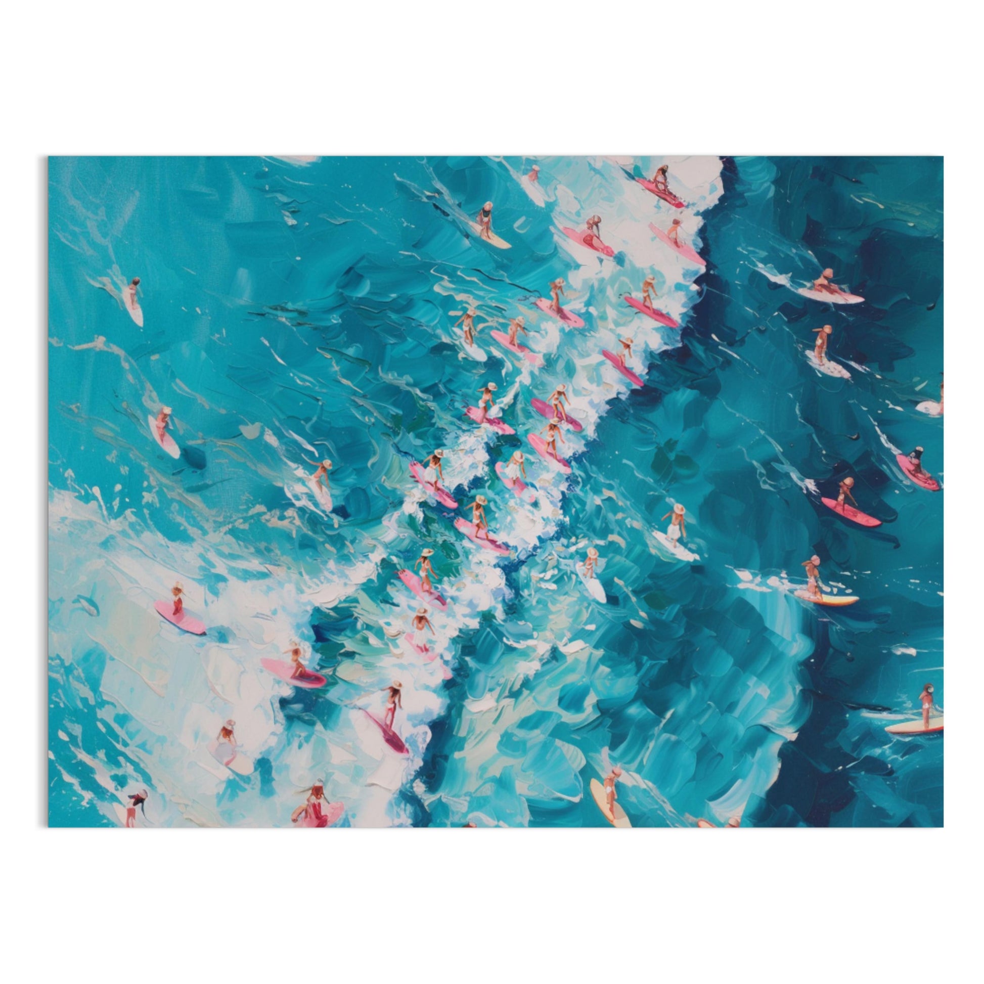 Premium Poster of Serene Ocean Surfing Scene Art Print for Wall Posters