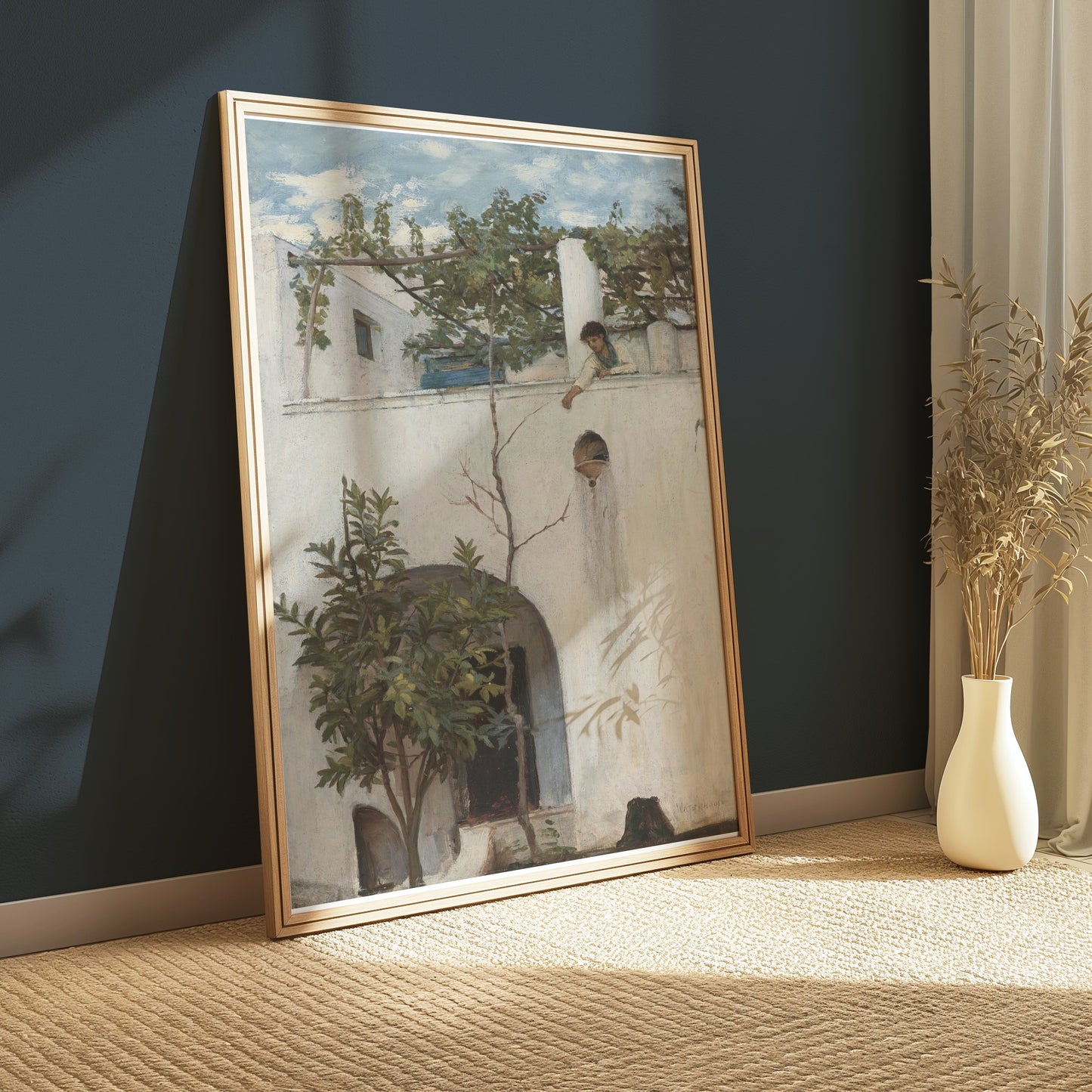 Premium Poster of Serene Old Architecture with Tree Posters