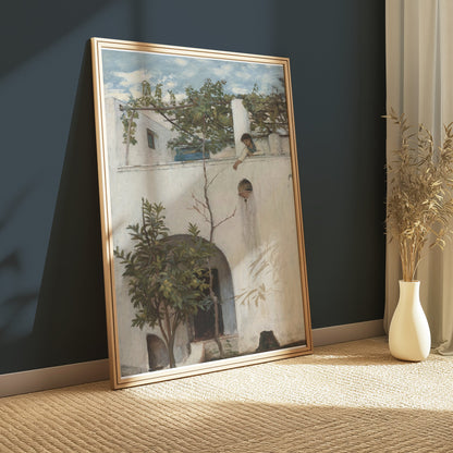 Premium Poster of Serene Old Architecture with Tree Posters