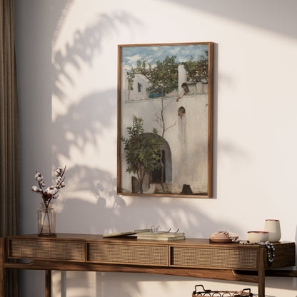 Premium Poster of Serene Old Architecture with Tree Posters