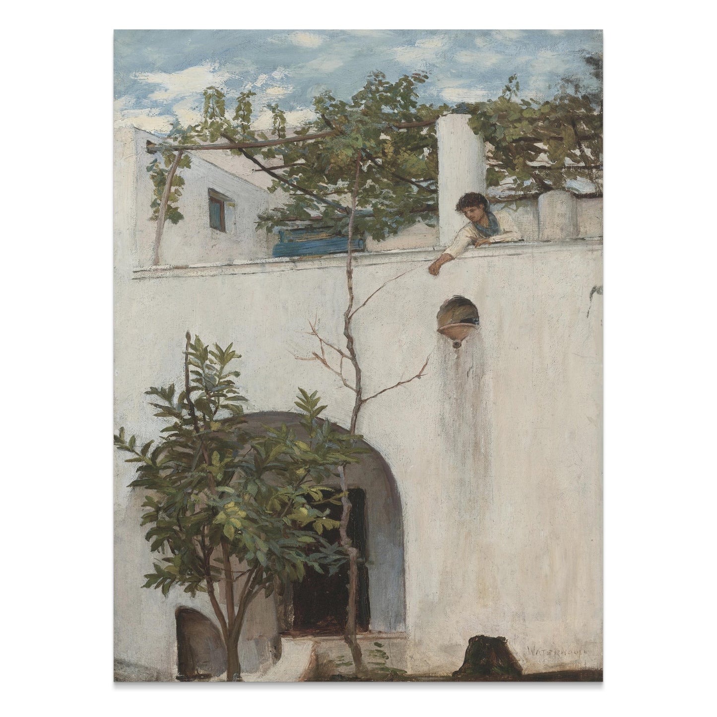 Premium Poster of Serene Old Architecture with Tree Posters