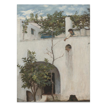 Premium Poster of Serene Old Architecture with Tree Posters