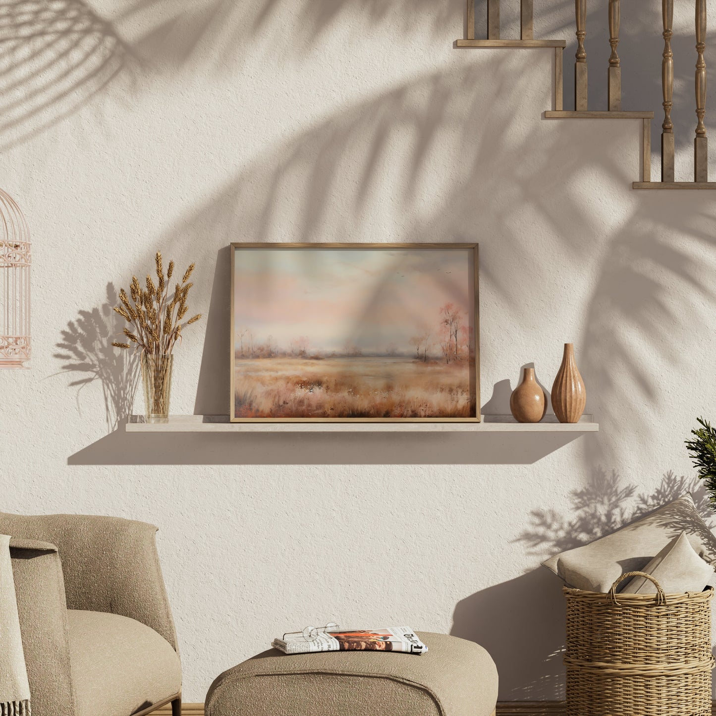 Premium Poster of Serene Pastel Hues Scenic Nature Landscape Art Posters
