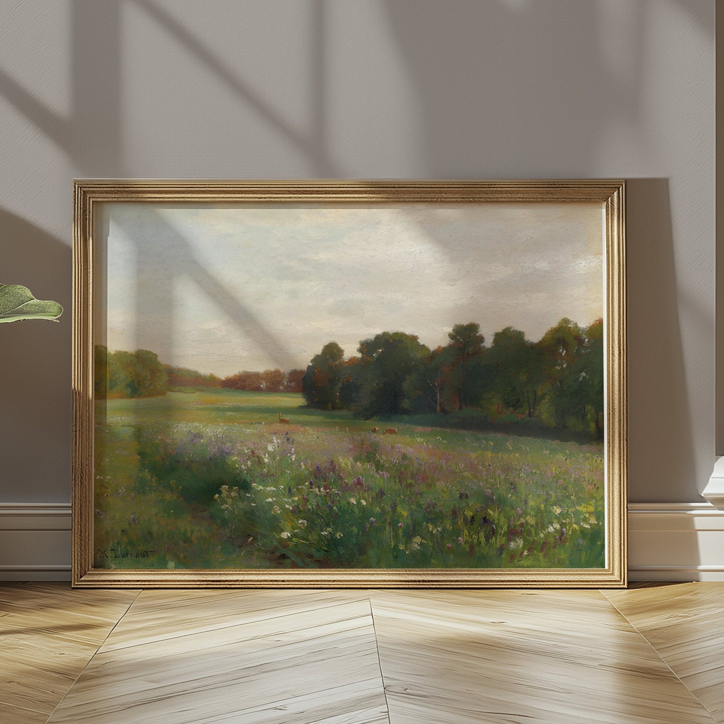 Premium Poster of Serene Pastoral Meadow With Wildflowers In Bloom Posters