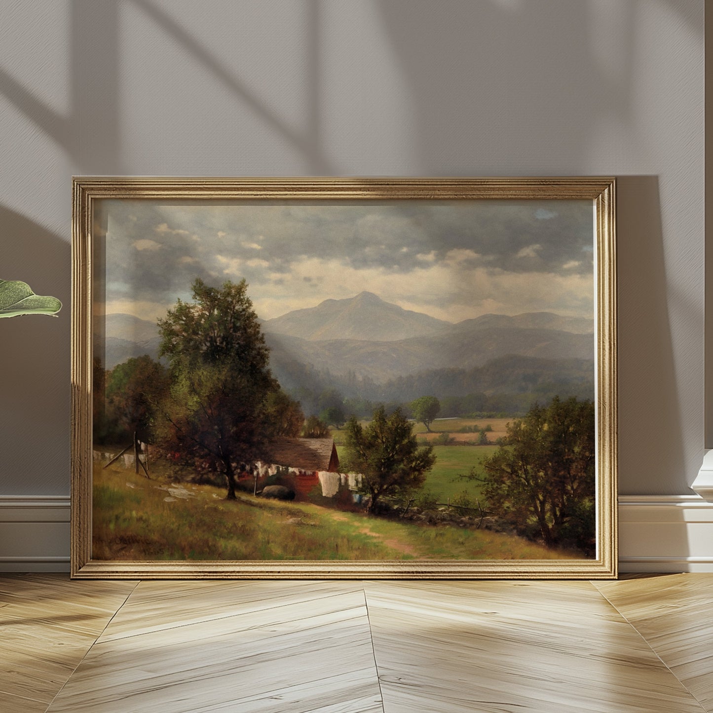 Premium Poster of Serene Rural Landscape with Mountains View Posters