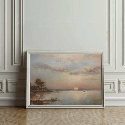 Premium Poster of Serene Sunset by Calm Waters Landscape Posters