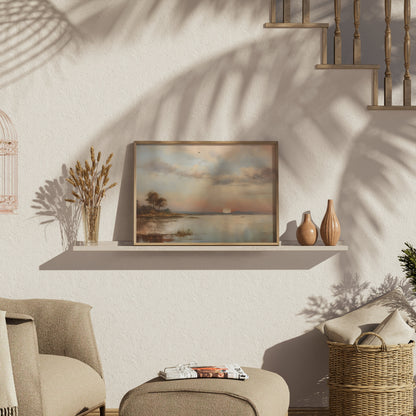 Premium Poster of Serene Sunset by Calm Waters Landscape Posters