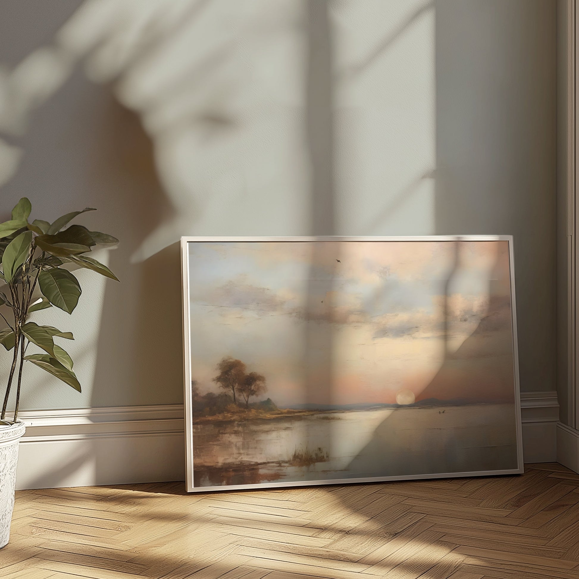 Premium Poster of Serene Sunset by Calm Waters Landscape Posters
