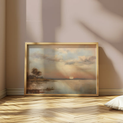 Premium Poster of Serene Sunset by Calm Waters Landscape Posters